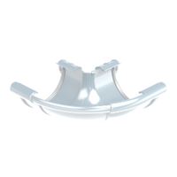 Plastové OKAPY P010 - Nastavitelný roh vnější 90 - 150 stupňů - 130 (280) - Bílá - LZREG