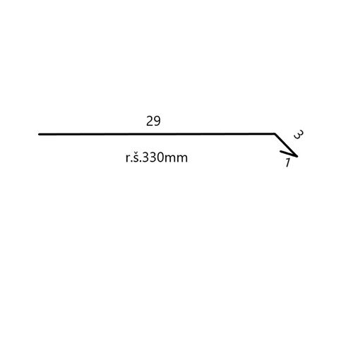 Okapnice  šíře 330mm délka 2m pozink