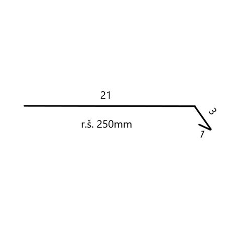 Okapnice  šíře 250mm délka 2m pozink